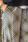 Arbi Needlecord Tartan Barrel Pant Steel